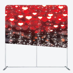 Lofaris Bokeh Red Hearts Sparkle Square Double-Sided Backdrop