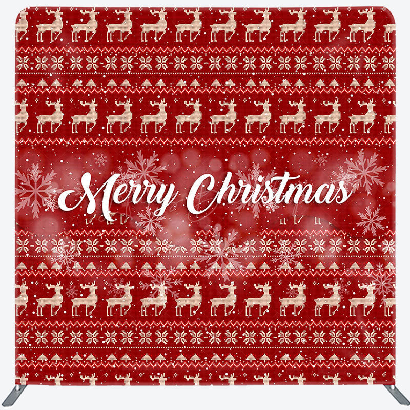 Lofaris Bokeh Snowflake Deer Christmas Pillow Case Backdrop