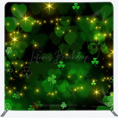 Lofaris Bokeh St Patrick Clover Sparkle Pillow Case Backdrop