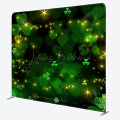 Lofaris Bokeh St Patrick Clover Sparkle Pillow Case Backdrop