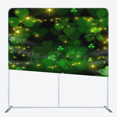 Lofaris Bokeh St Patrick Clover Sparkle Pillow Case Backdrop