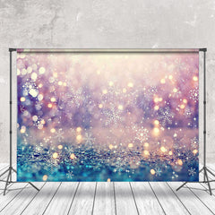 Lofaris Bokeh White Snowflake Light Winter Photo Backdrop