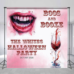 Lofaris Boos And Booze Custom Name Halloween Party Backdrop