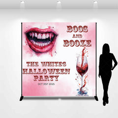 Lofaris Boos And Booze Custom Name Halloween Party Backdrop