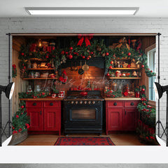 Lofaris Bowknot Festive Kitchen Cupboard Christmas Backdrop