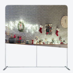 Lofaris Brick Wall Cupboard Christmas Pillow Case Backdrop