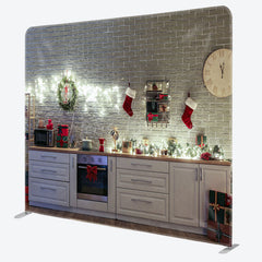 Lofaris Brick Wall Cupboard Christmas Pillow Case Backdrop