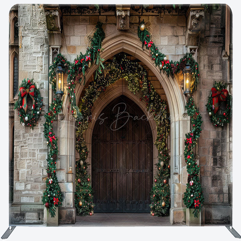 Lofaris Brick Wall Door Leaf Christmas Pillow Cover Backdrop