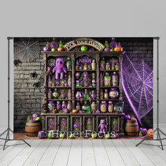 Lofaris Brick Wall Pick Your Poison Shelf Halloween Backdrop