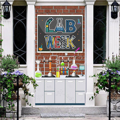 Lofaris Bricks Wall Chemical Reagents Lab Week Door Cover