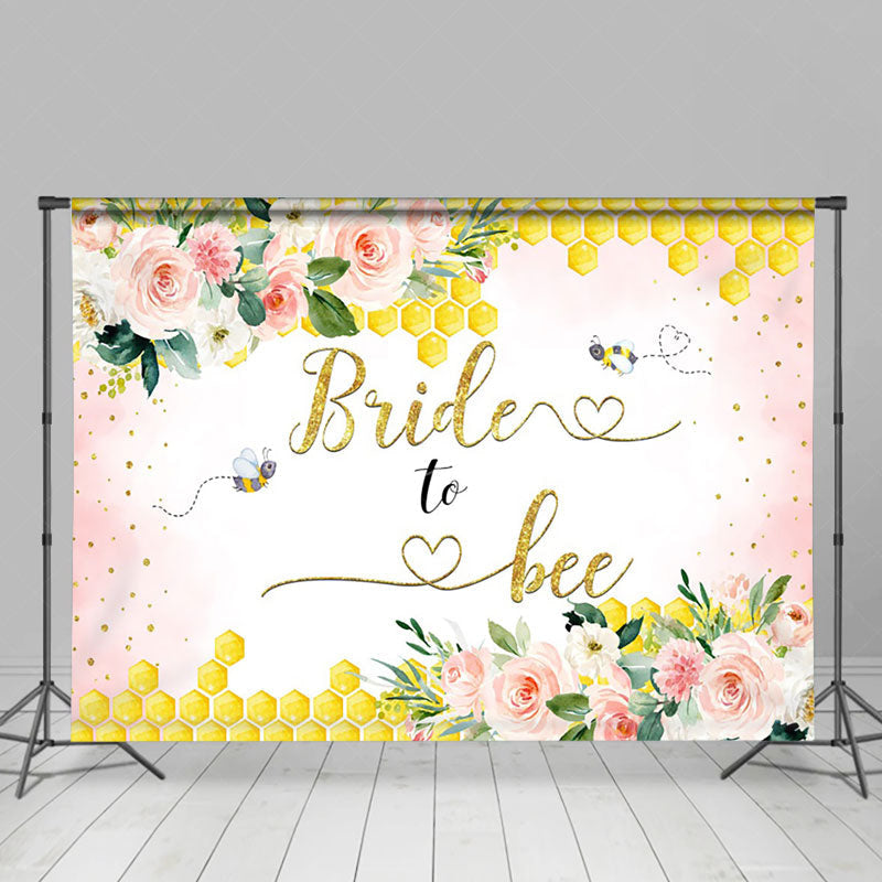 Lofaris Bride To Bee Honeycomb Floral Bridal Shower Backdrop