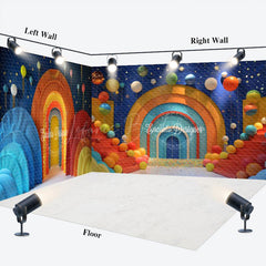 Lofaris Bright Colorful Arch Balloons Room Set Backdrop