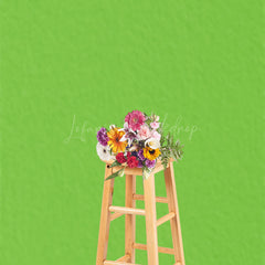 Lofaris Bright Green Cement Paint Wall Fine Art Backdrop