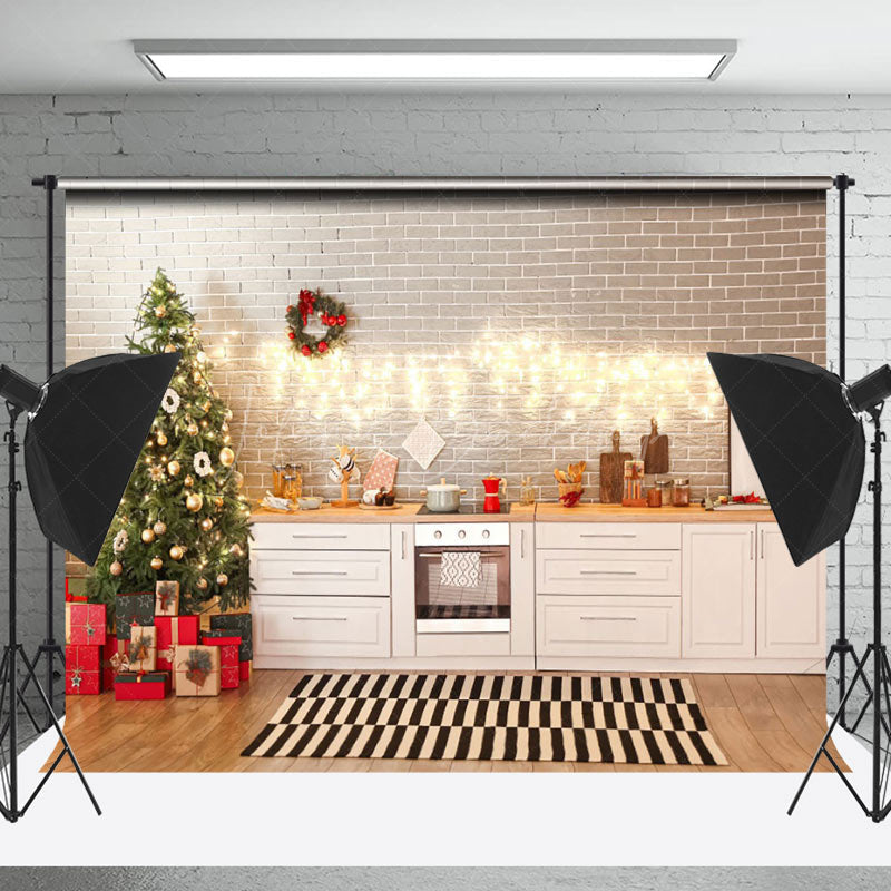 Lofaris Bright Kitchen Garland Decoration Christmas Backdrop