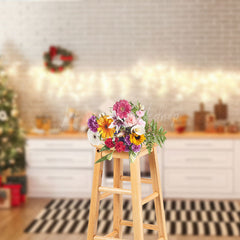 Lofaris Bright Kitchen Garland Decoration Christmas Backdrop