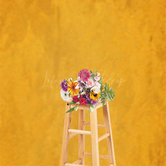 Lofaris Bright Yellow Abstract Frosted Texture Backdrop