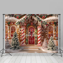 Lofaris Brown Festive Christmas Vibe House Room Set Backdrop