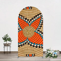 Lofaris Brown Orange Braided Twine Ethiopian Arch Backdrop