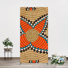 Lofaris Brown Orange Braided Twine Ethiopian Rectangle Backdrop