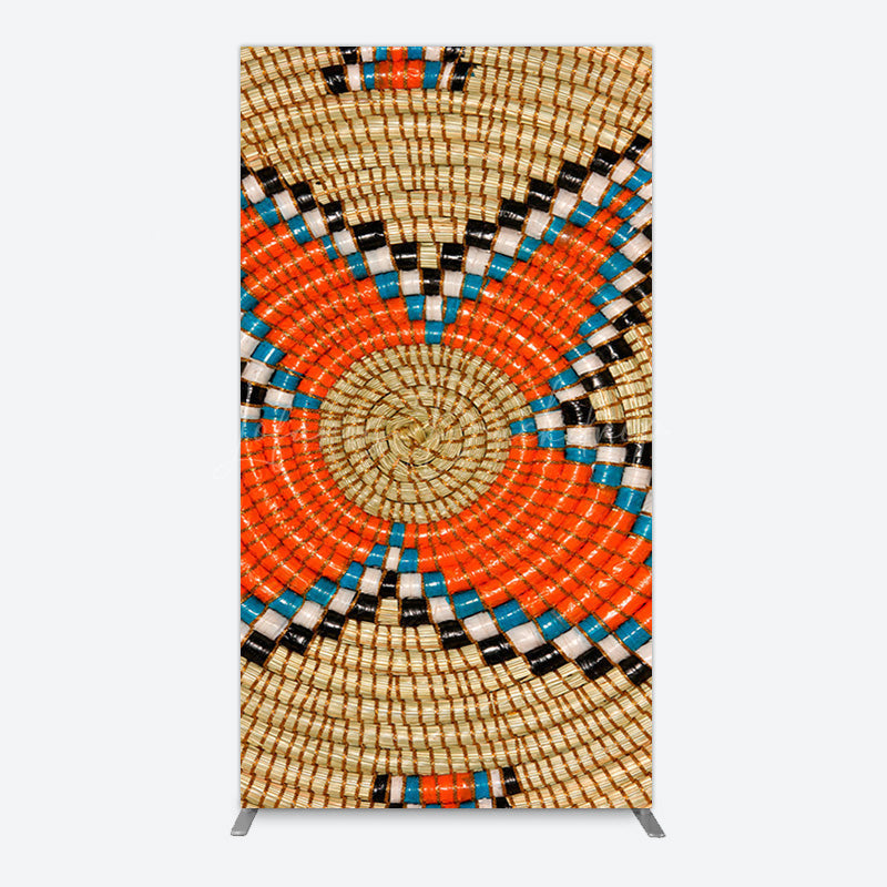 Lofaris Brown Orange Braided Twine Ethiopian Rectangle Backdrop