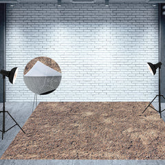 Lofaris Brown Soil Sand Gravel Pattern Fabric Floor Backdrop