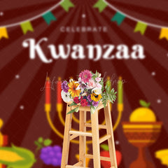 Lofaris Brown Tribal Candlestick Celebrate Kwanzaa Backdrop