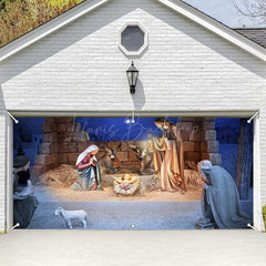 Lofaris Bullpen Holly Jesus Birth Xmas Garage Door Banner