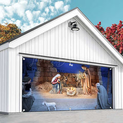 Lofaris Bullpen Holly Jesus Birth Xmas Garage Door Banner