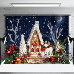 Lofaris Buttercream Gingerbread House Starry Christmas Backdrop