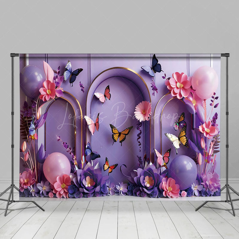 Lofaris Butterfly Girl Birthday Wedding Photography Backdrop