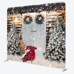 Lofaris Cabin Tree Scarf Christmas Tension Fabric Backdrop