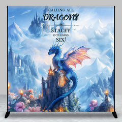 Lofaris Calling All Dragons Custom Name 6th Birthday Backdrop