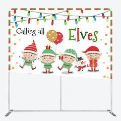 Lofaris Calling All Elves Christmas Pillow Case Backdrop