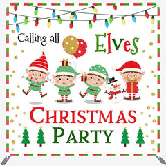 Lofaris Calling All Elves Christmas Pillow Case Backdrop