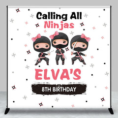 Lofaris Calling All Ninjas Dart Custom 8th Birthday Backdrop