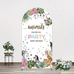 Lofaris Calling All Safari Animals Birthday Arch Backdrop