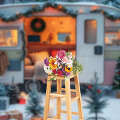 Lofaris Camper Van Festive Warm Interior Winter Backdrop