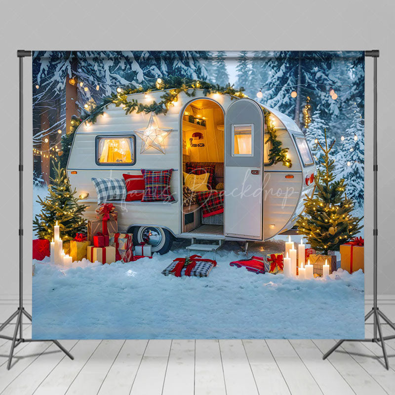 Lofaris Camper Van Warm Interior Christmas Winter Backdrop