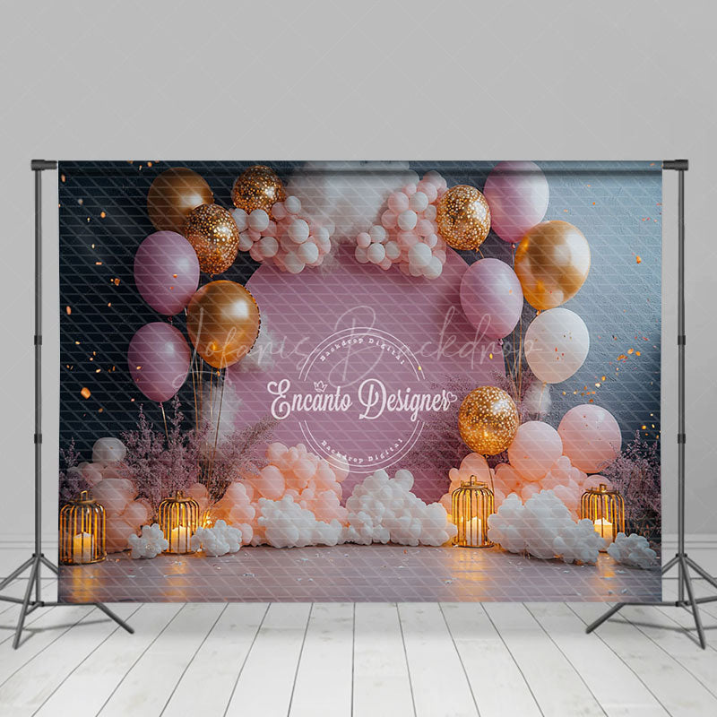 Lofaris Candle Lighted Balloon Fairy Tale Cake Smash Backdrop