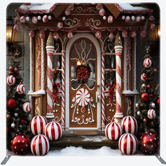 Lofaris Candy Shop Christmas Fabric Event Photo Booth Backdrop