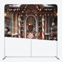 Lofaris Candy Shop Christmas Fabric Event Photo Booth Backdrop