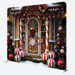 Lofaris Candy Shop Christmas Fabric Event Photo Booth Backdrop