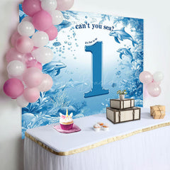 Lofaris Cant You Sea Undersea Dolphins 1st Birthday Backdrop