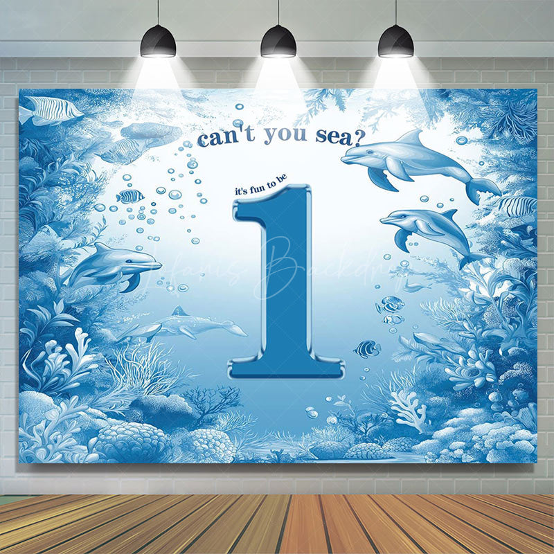 Lofaris Cant You Sea Undersea Dolphins 1st Birthday Backdrop