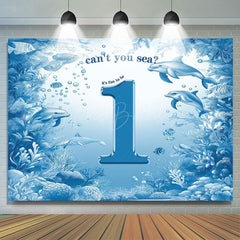 Lofaris Cant You Sea Undersea Dolphins 1st Birthday Backdrop