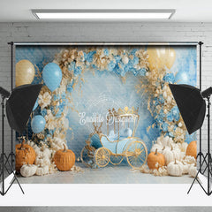 Lofaris Carriage Balloons Floral Pumpkin Cake Smash Backdrop