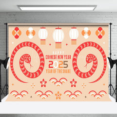 Lofaris Cartoon Cute Fresh Snake Chinese New Year Backdrop