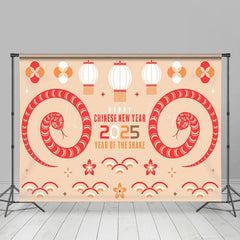 Lofaris Cartoon Cute Fresh Snake Chinese New Year Backdrop