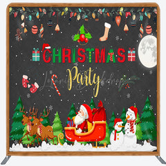 Lofaris Cartoon Forest Christmas Party Pillow Case Backdrop