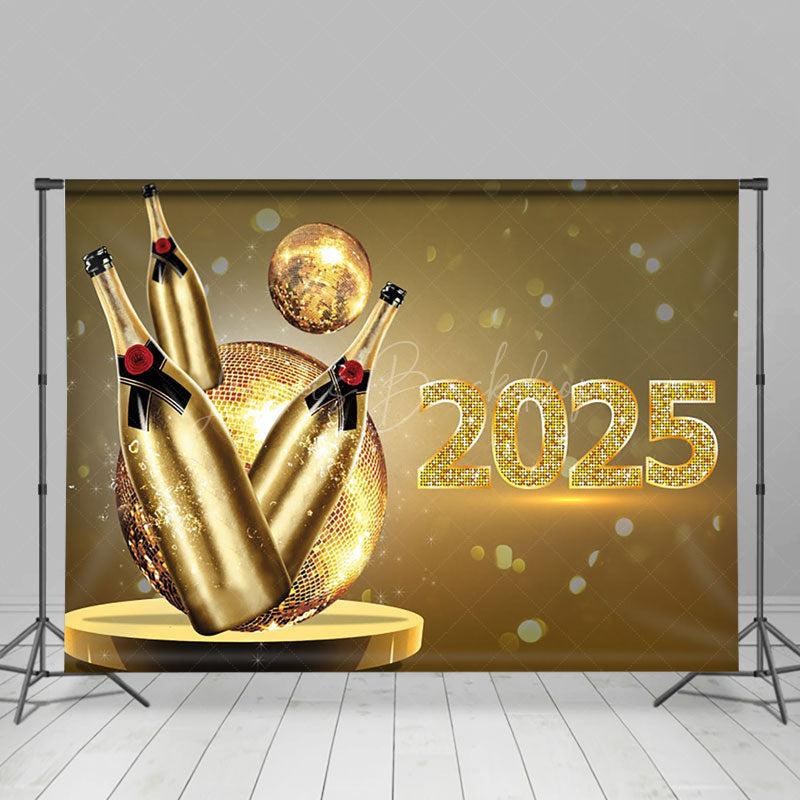 Lofaris Celebratory 2025 New Year Bowling Ribbon Backdrop